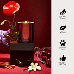 APOTHEKE Bitter Cherry large jar delivers long-lasting fragrance.