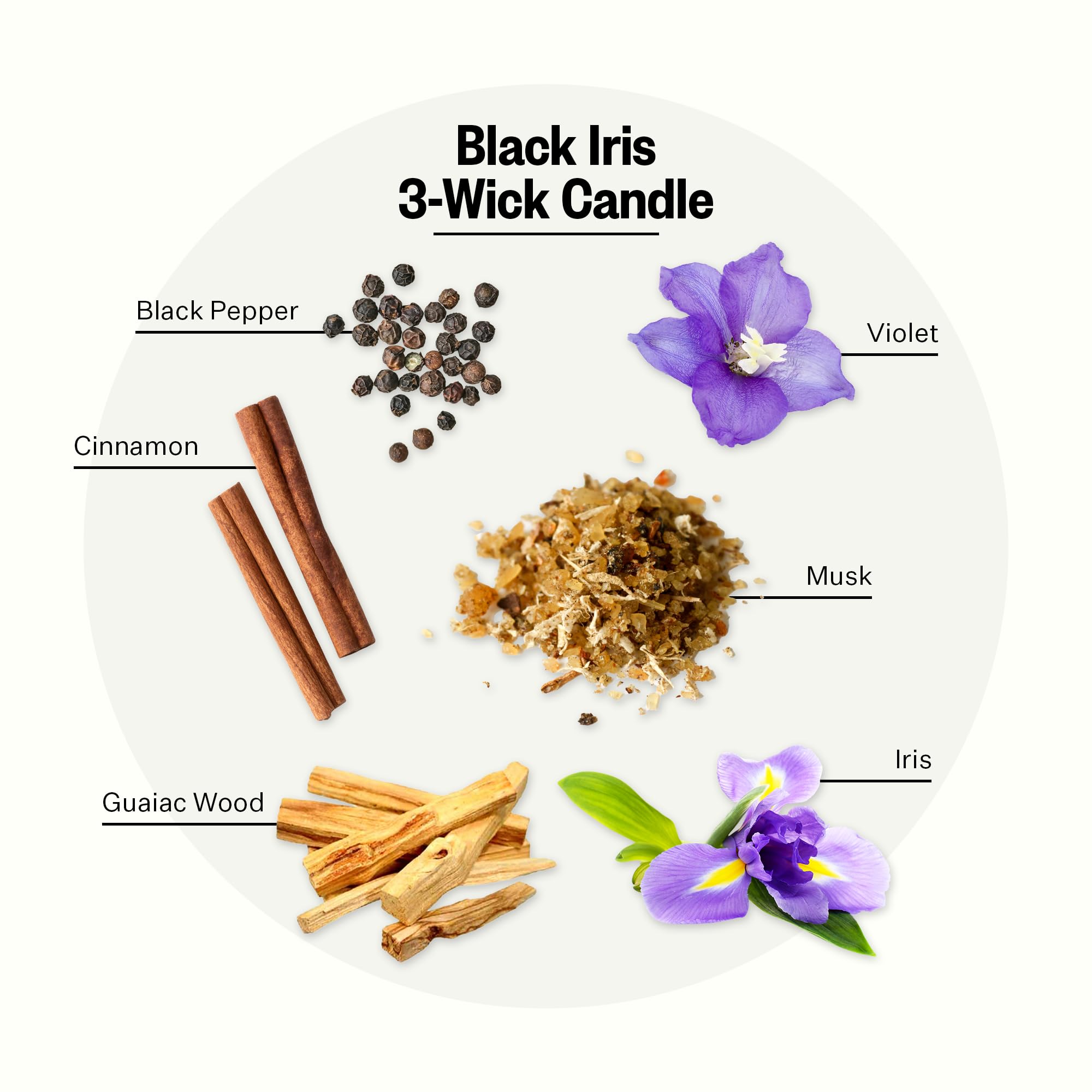 APOTHEKE fragrance notes reveal black pepper, iris, and musk for a sophisticated mood.