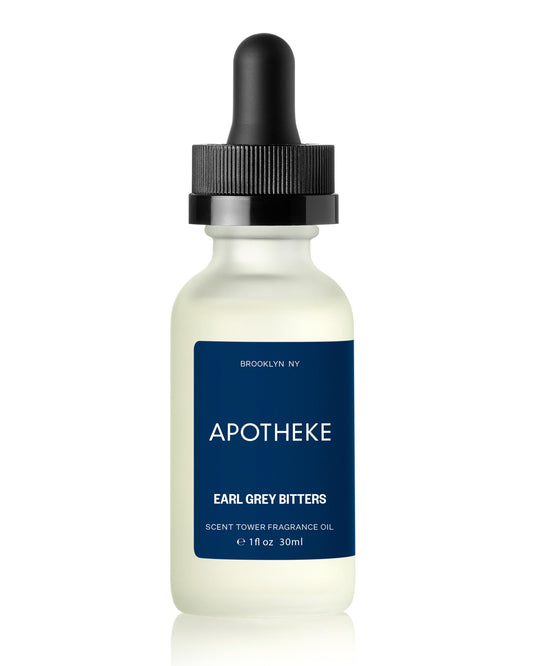 APOTHEKE Scent Tower Earl Grey Bitters bottle-pour for a refined home aroma