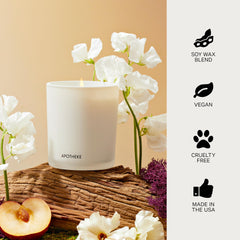 APOTHEKE candle wick detail suggesting even burn and steady fragrance release