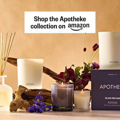 APOTHEKE three-wick candle close-up shows long-lasting fragrance and refined decor.