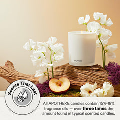 APOTHEKE White Vetiver White Cedar Lilac scent evokes fresh sophistication.