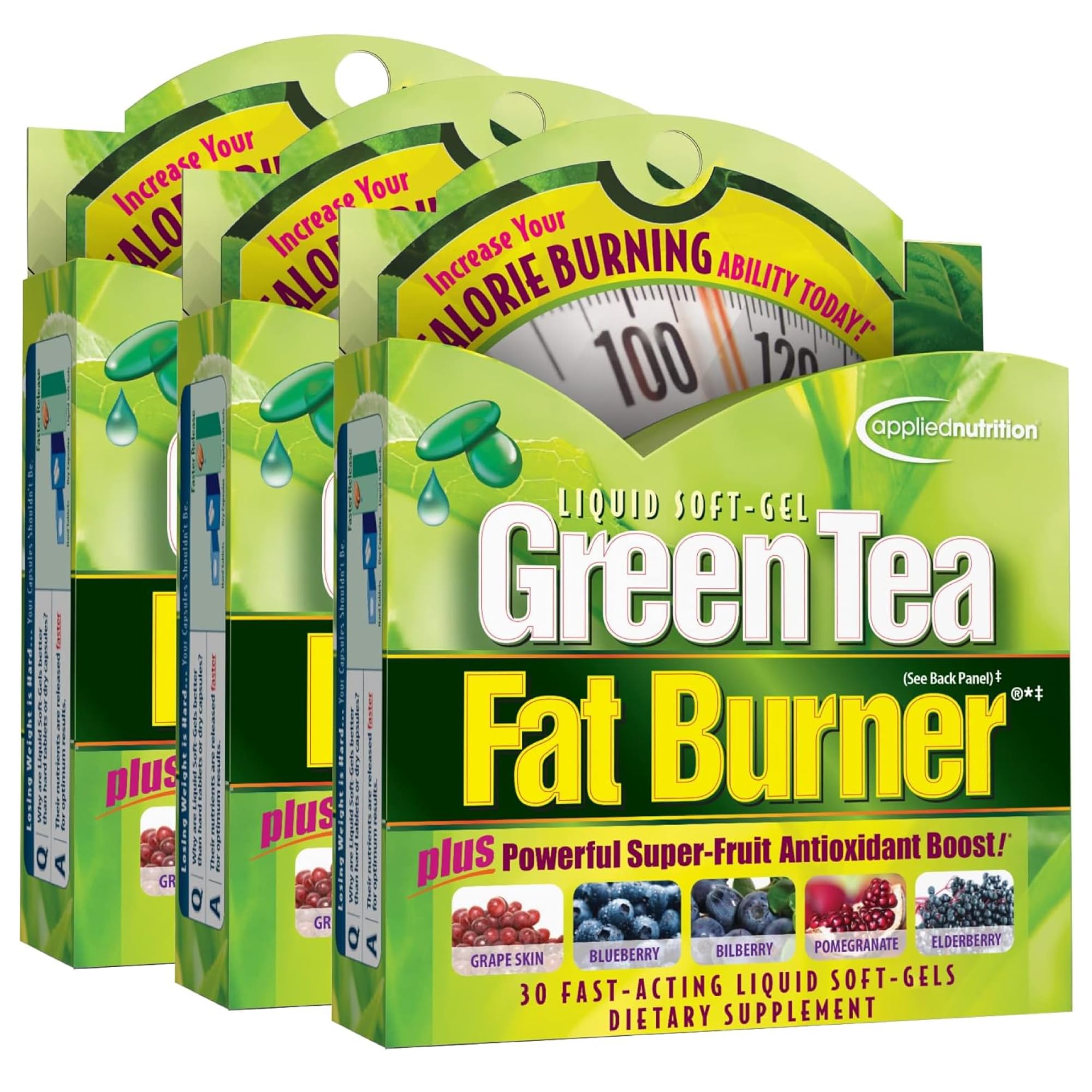 Applied Nutrition Green Tea Fat Burner bottle front shows compact packaging and energy support