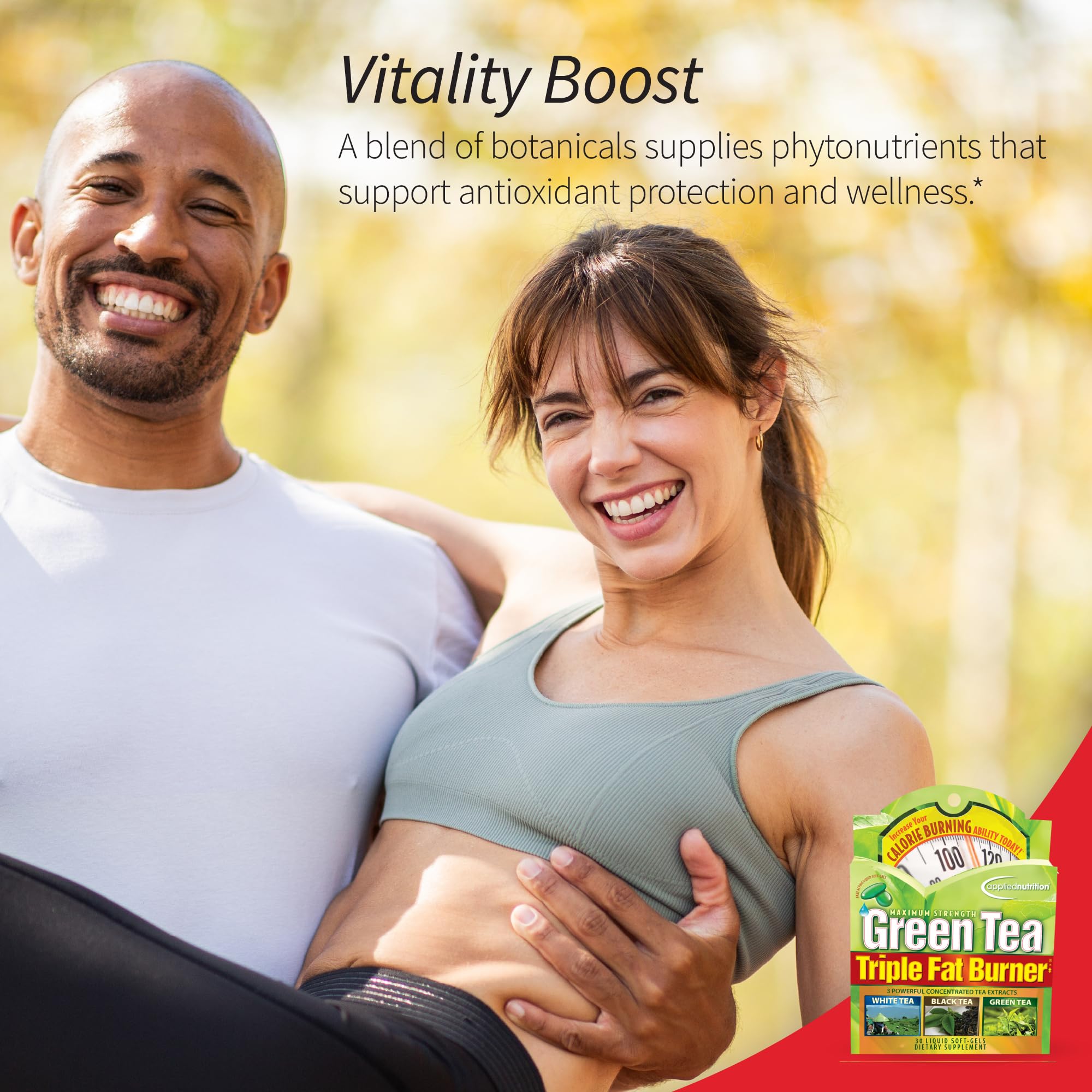 Applied Nutrition Green Tea Fat Burner pack three bottles showing 45 servings total