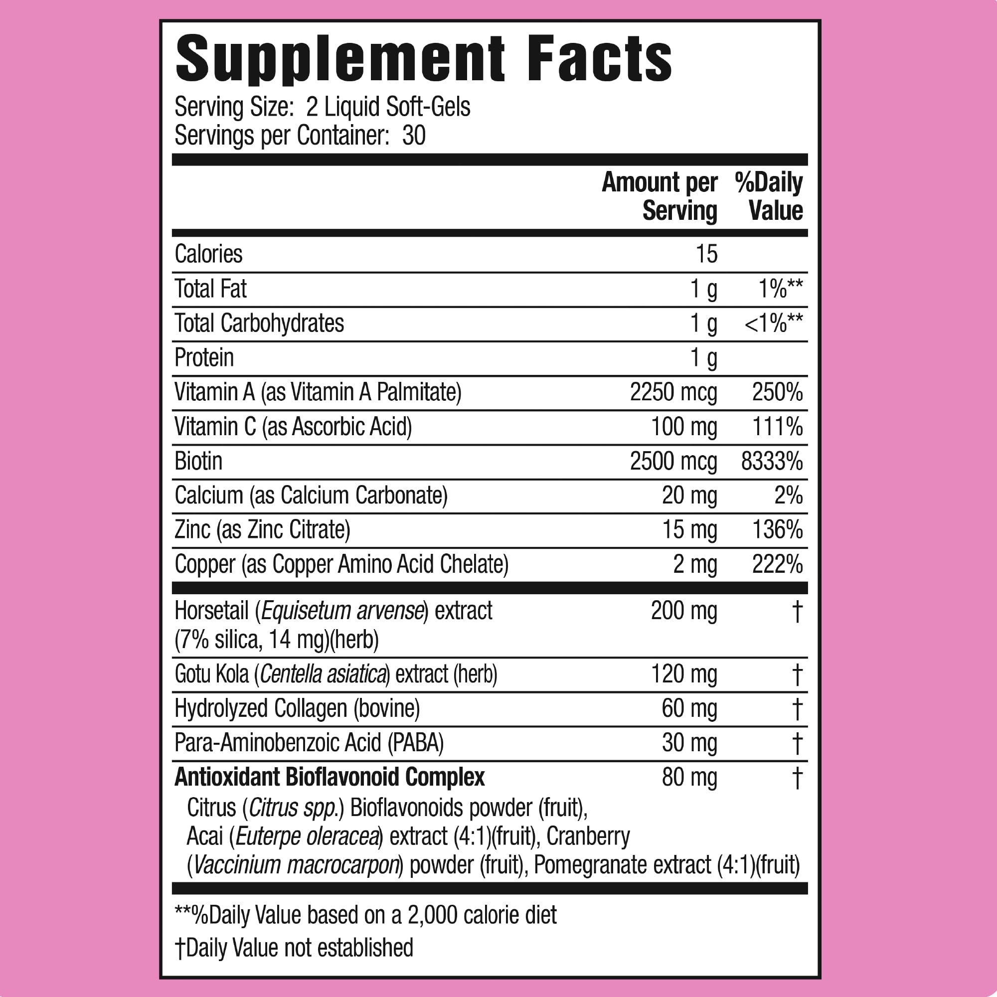 Applied Nutrition Longer Stronger capsules close-up showing key nutrients for stronger nails.