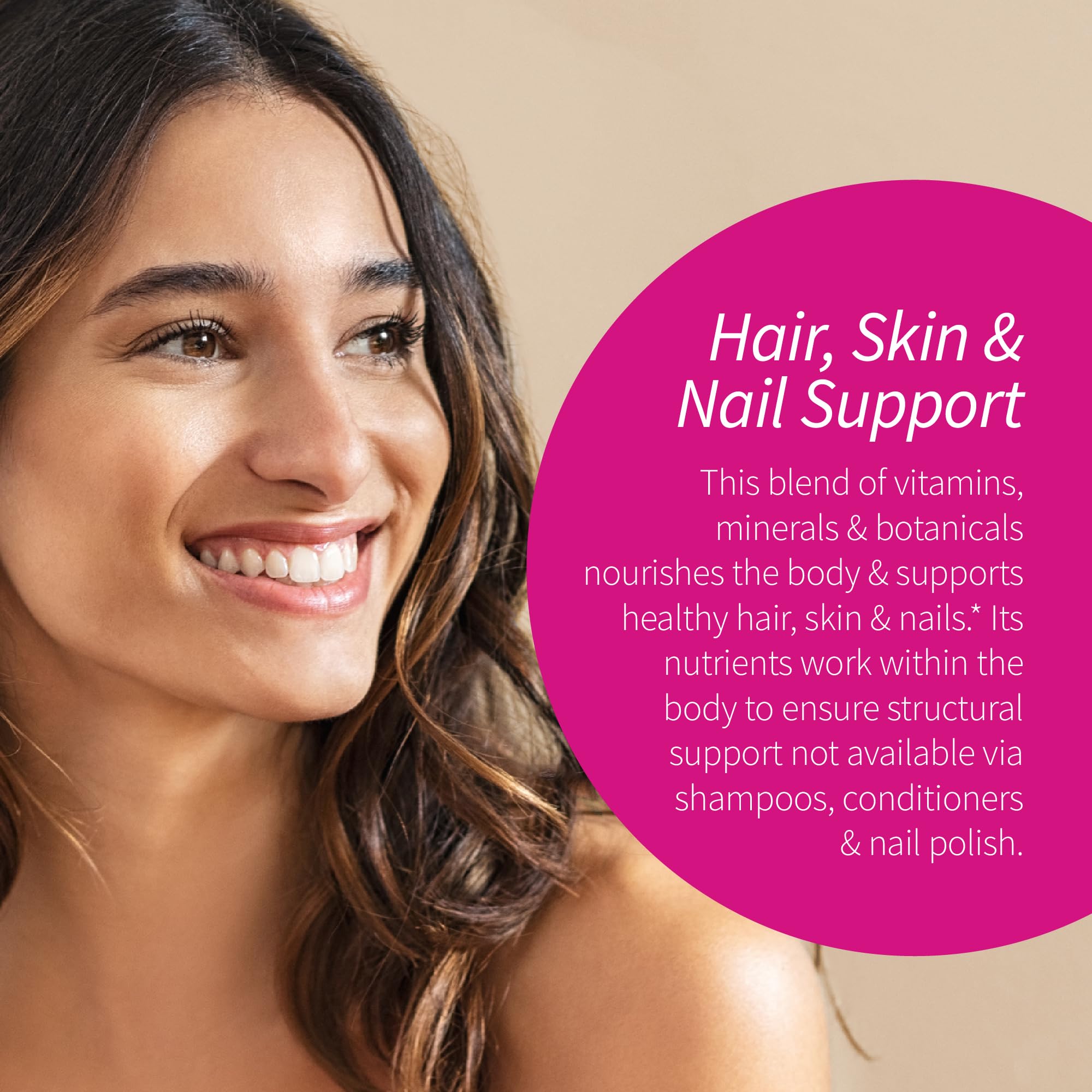 Applied Nutrition Longer Stronger label emphasizes biotin, silica, and collagen benefits.