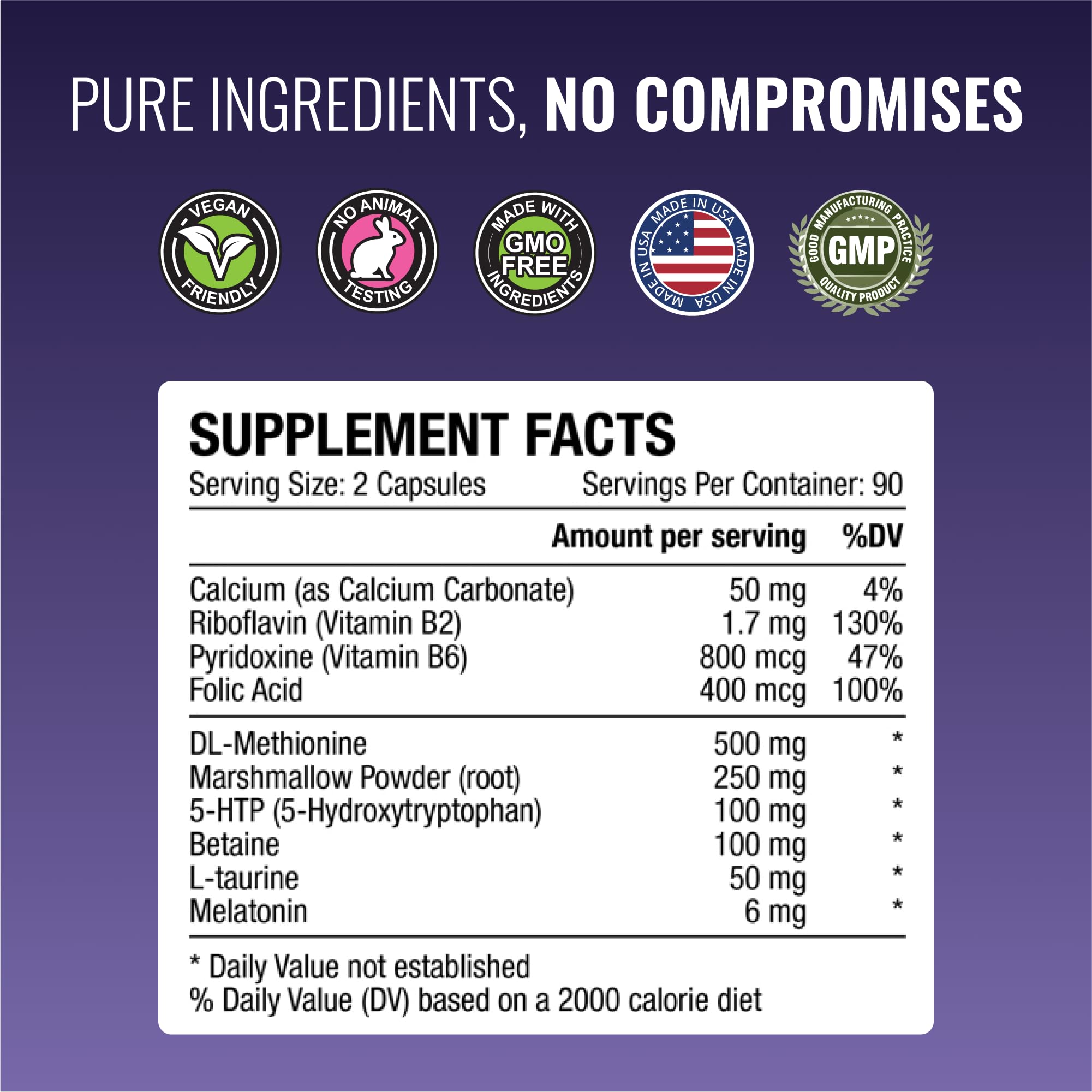Approved Science Acid Reflux Support nutrition facts panel shows B vitamins and amino acids.