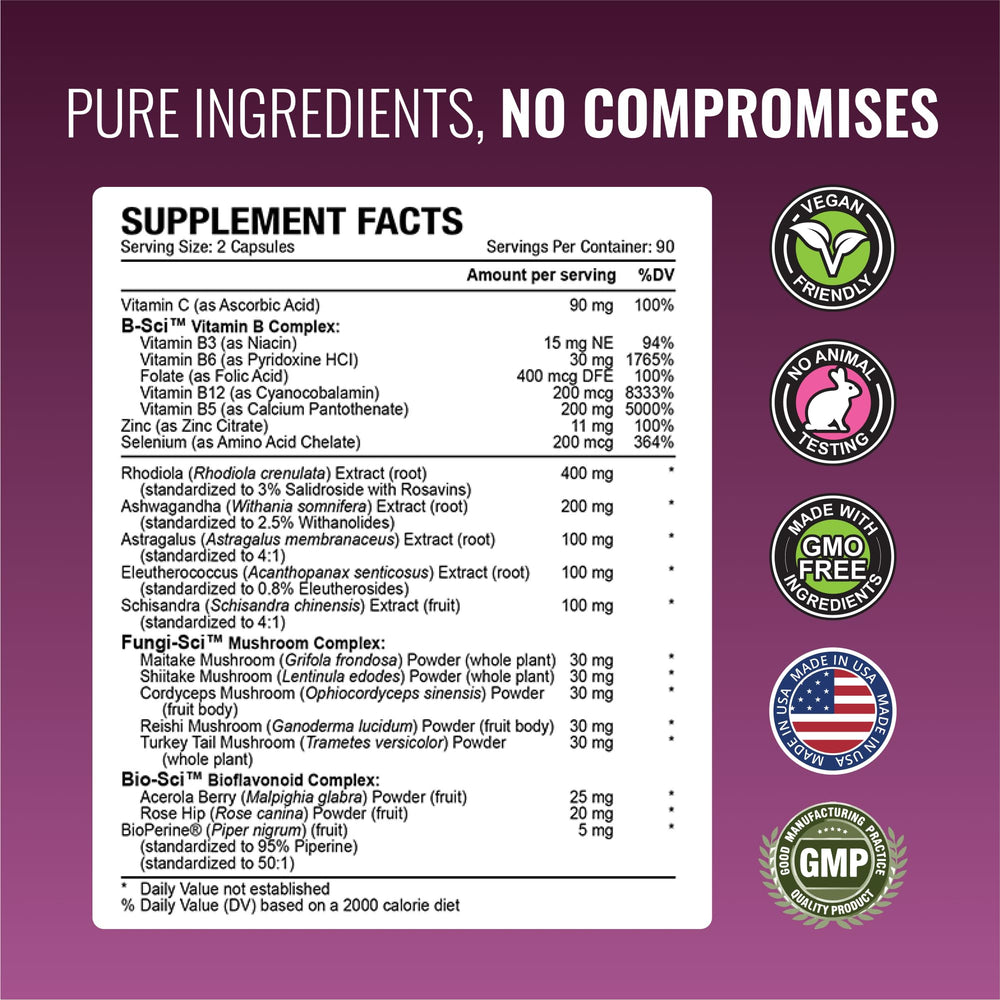 Approved Science Adrenasyl packaging showing 180-count bottle for ongoing use.