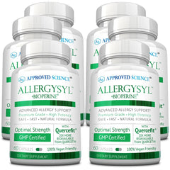 Approved Science Allergysyl bottle front shows immune-support and antioxidant-rich blend.