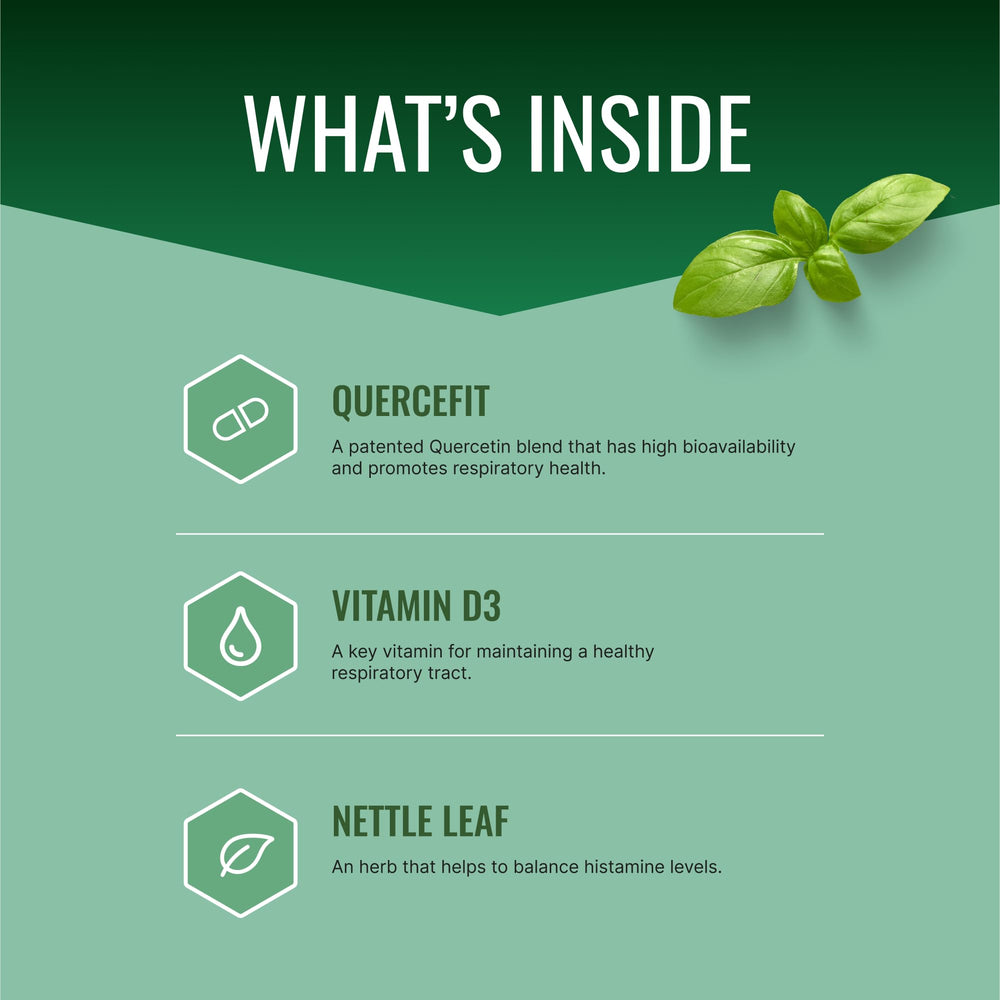 Approved Science Allergysyl ingredient label features Vitamin C and BioPerine for absorption.