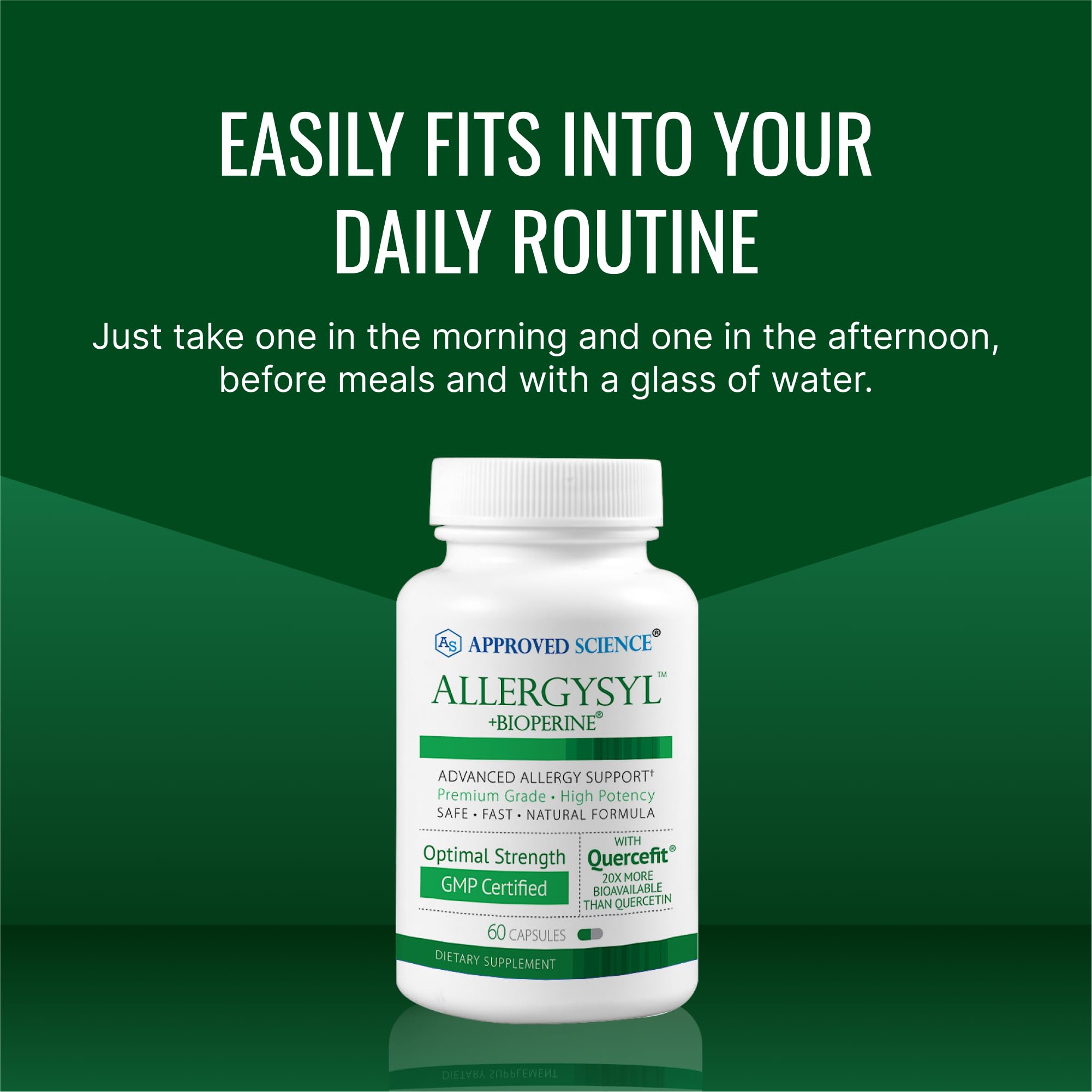 Approved Science Allergysyl USA-made seal reinforces quality manufacturing.