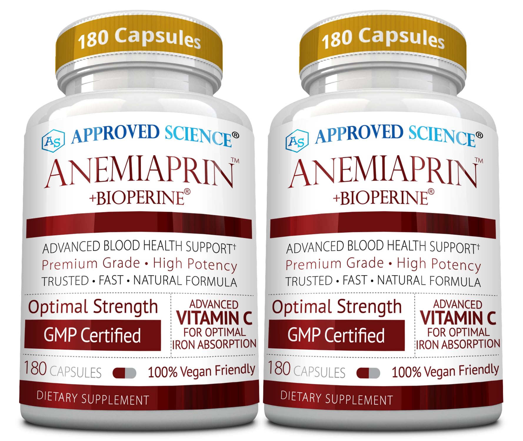 Approved Science Anemiaprin bottle front featuring gentle iron for daily use