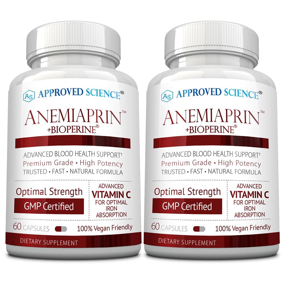 Approved Science Anemiaprin bottle front showing gentle iron formula for daily energy.