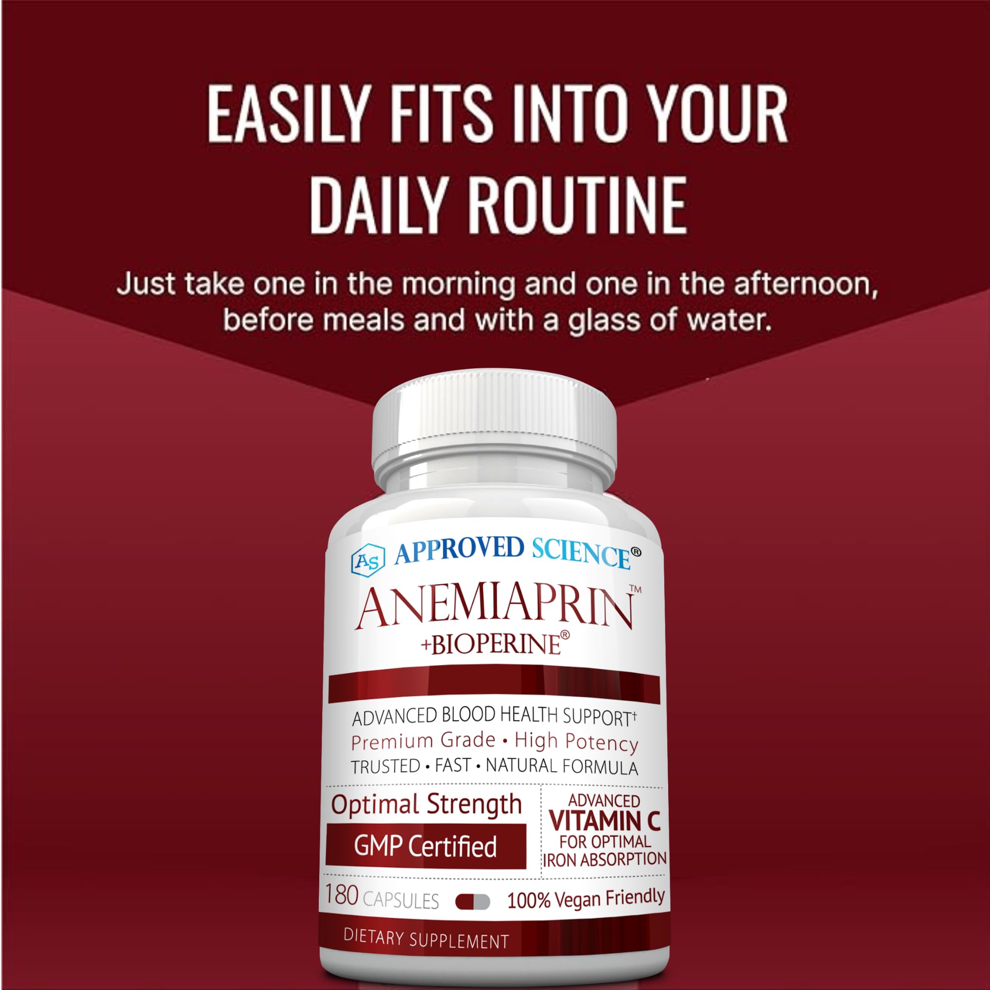 Approved Science Anemiaprin bottle pour demonstrates easy dispensing