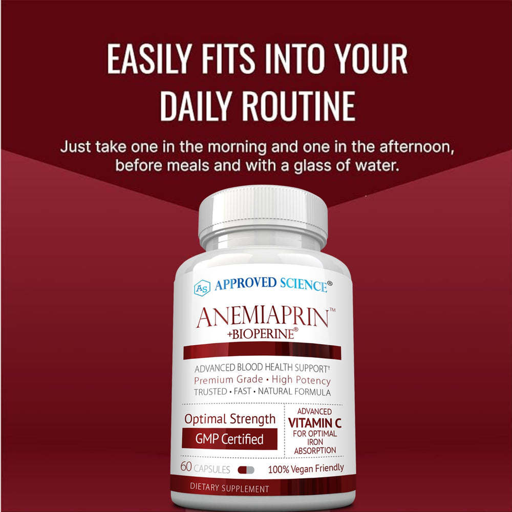 Made in USA badge on Approved Science Anemiaprin packaging.