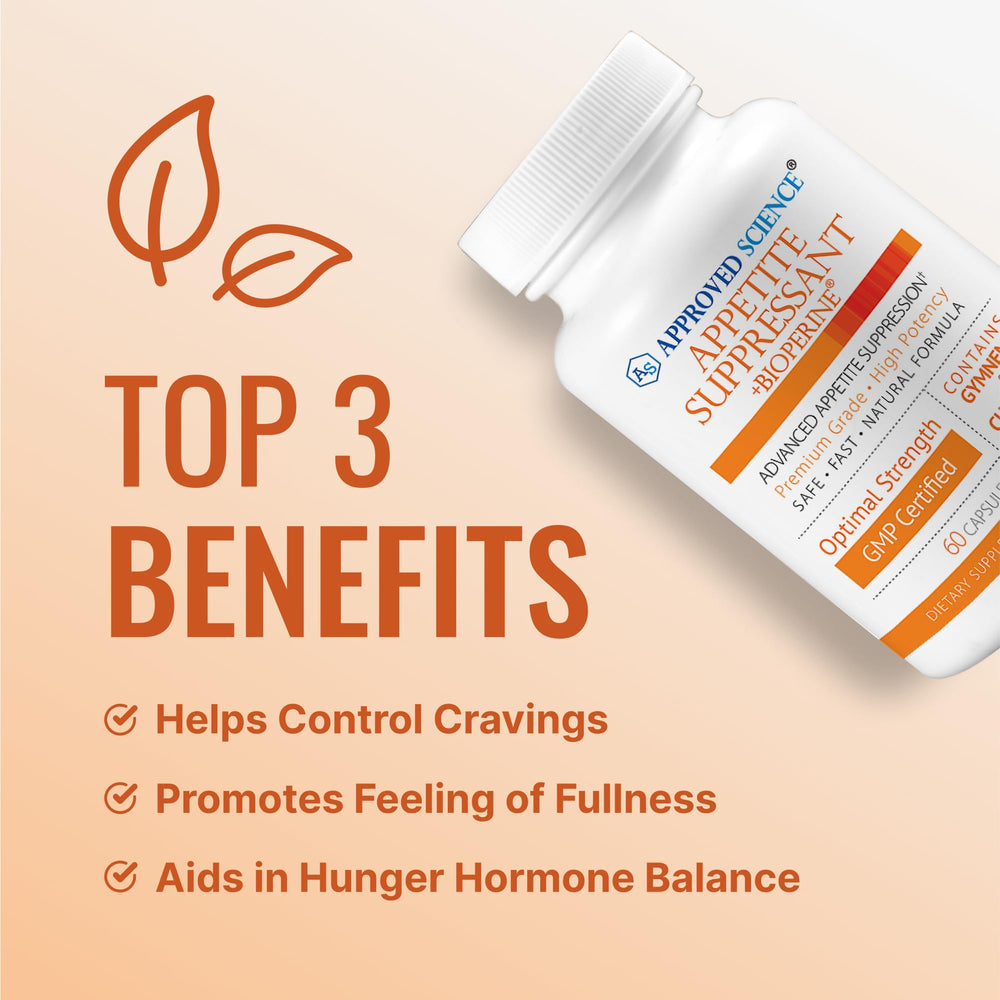 Approved Science Appetite Suppressant cayenne capsules provide gentle heat for cravings control.