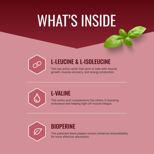 Close-up label shows vegan, non-GMO Approved Science BCAA.