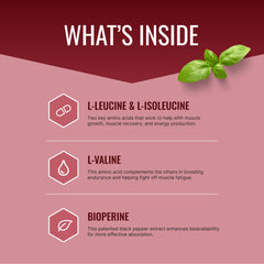 Close-up label shows vegan, non-GMO Approved Science BCAA.