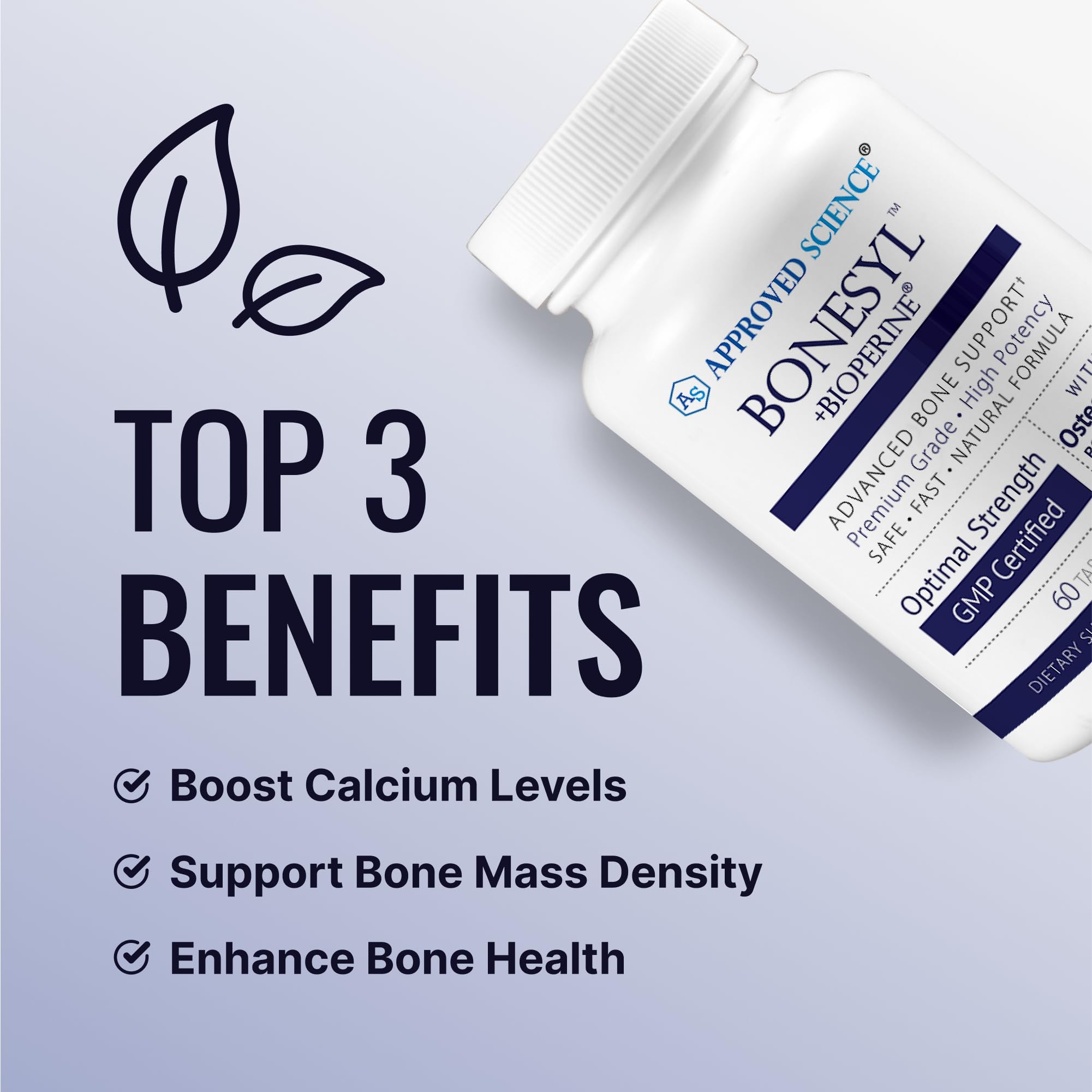 Bonesyl capsules close-up show vegan tablets and dosage format