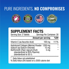 Approved Science Collagen Pills vitamin C boost on the packaging.