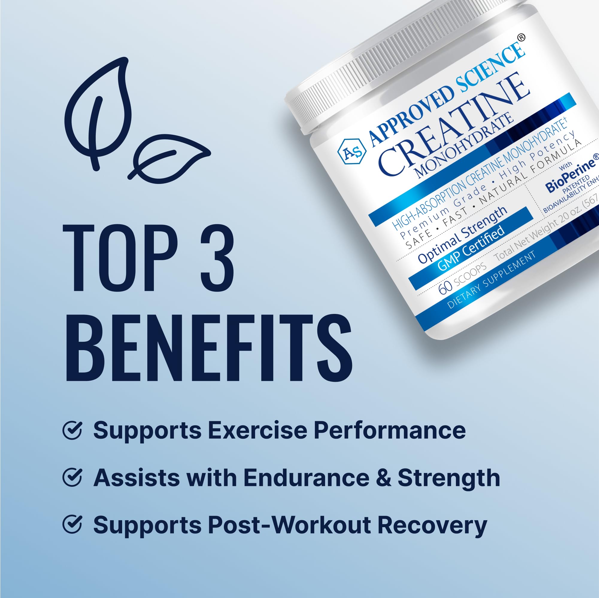 Shaker with Approved Science creatine monohydrate powder ready for post workout mix.