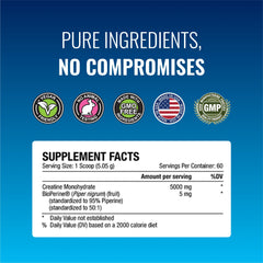 Unflavored creatine monohydrate blends into drinks without altering taste.