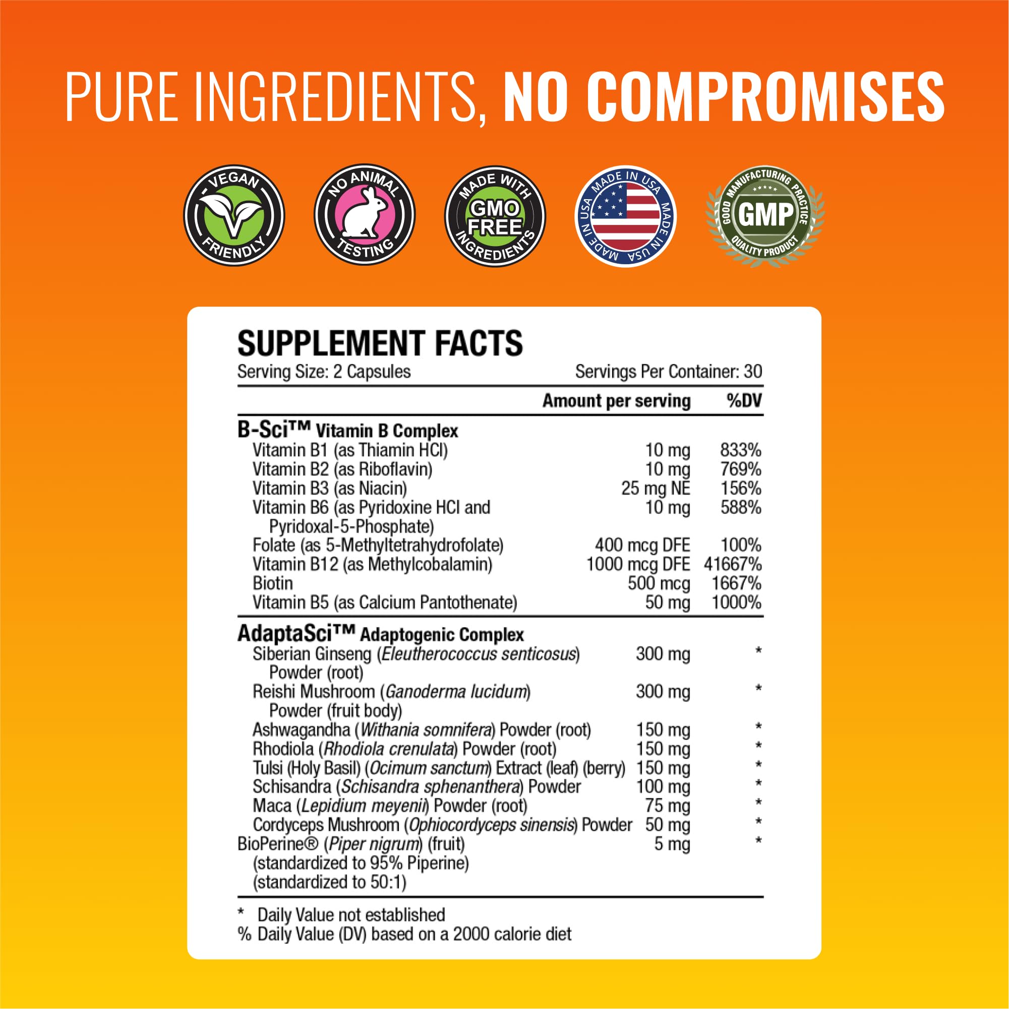 Approved Science Energysyl adaptogens diagram illustrates AdaptaSci blend