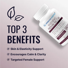 Approved Science Evening Primrose Oil label closeup highlighting 10 percent GLA content.