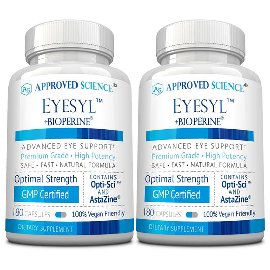 Approved Science EyeSyl bottle front for daily eye support.