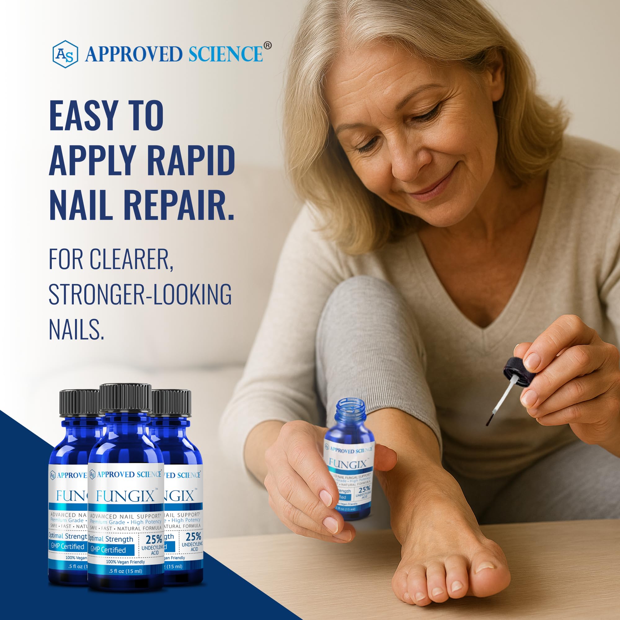 Approved Science Fungix ingredients include lavender, lemongrass, and tea tree.