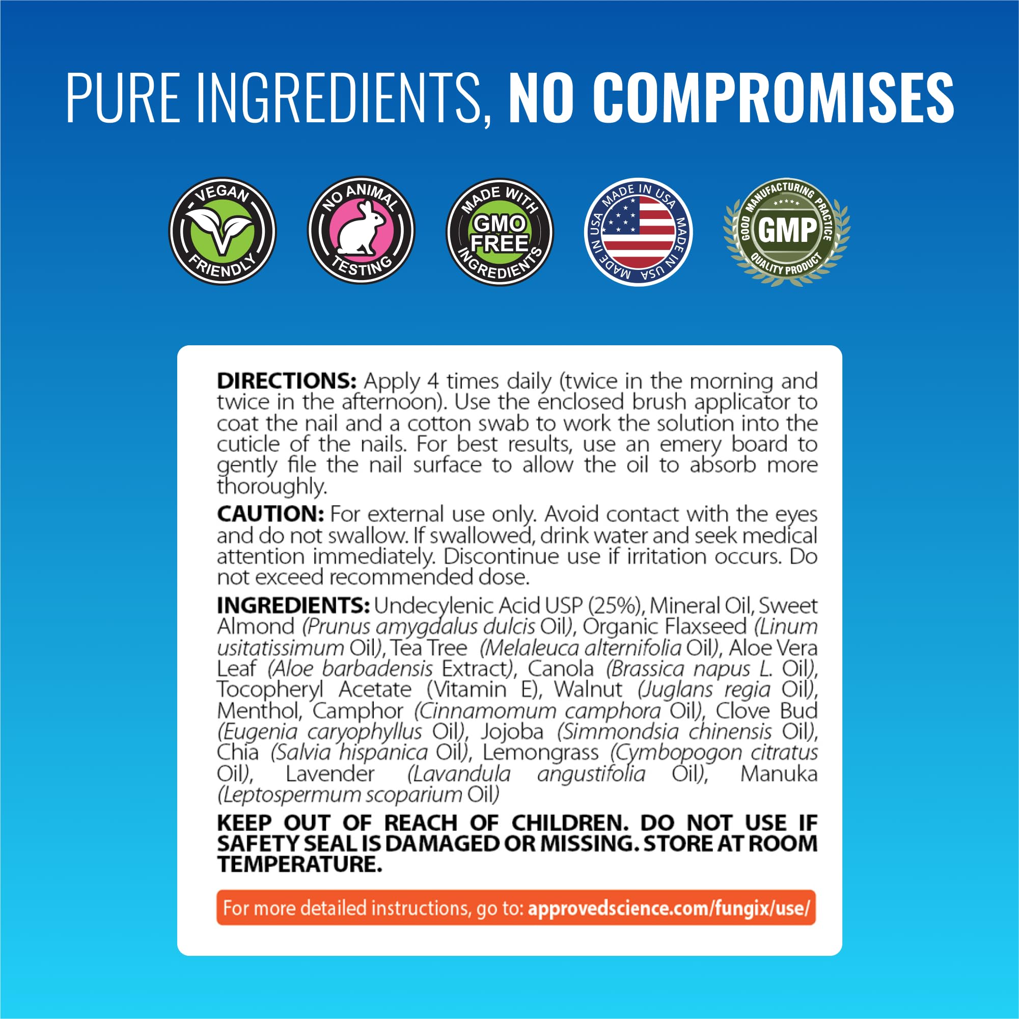 Approved Science Fungix calming aroma during application.