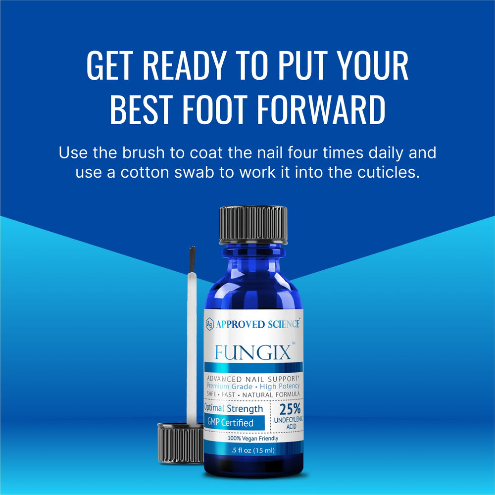 Approved Science Fungix hydration blend on nail surface.