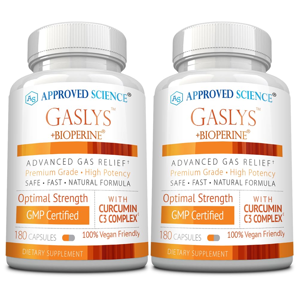 Approved Science Gaslys bottle front showing packaging for digestive support