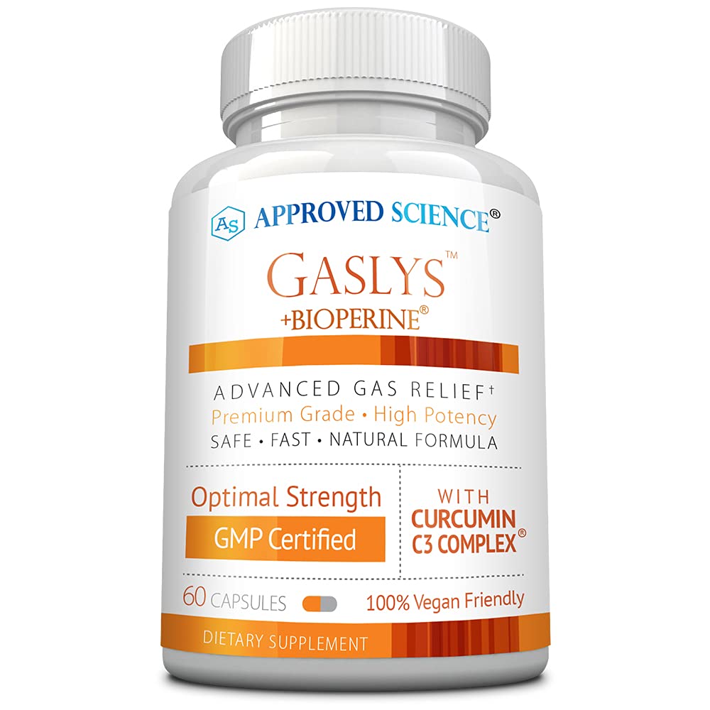 Approved Science Gaslys bottle front for gentle digestive relief