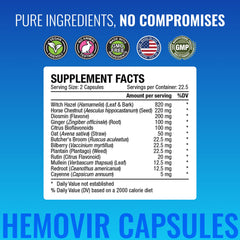 Approved Science Hemovir capsules are easy to swallow for daily care.