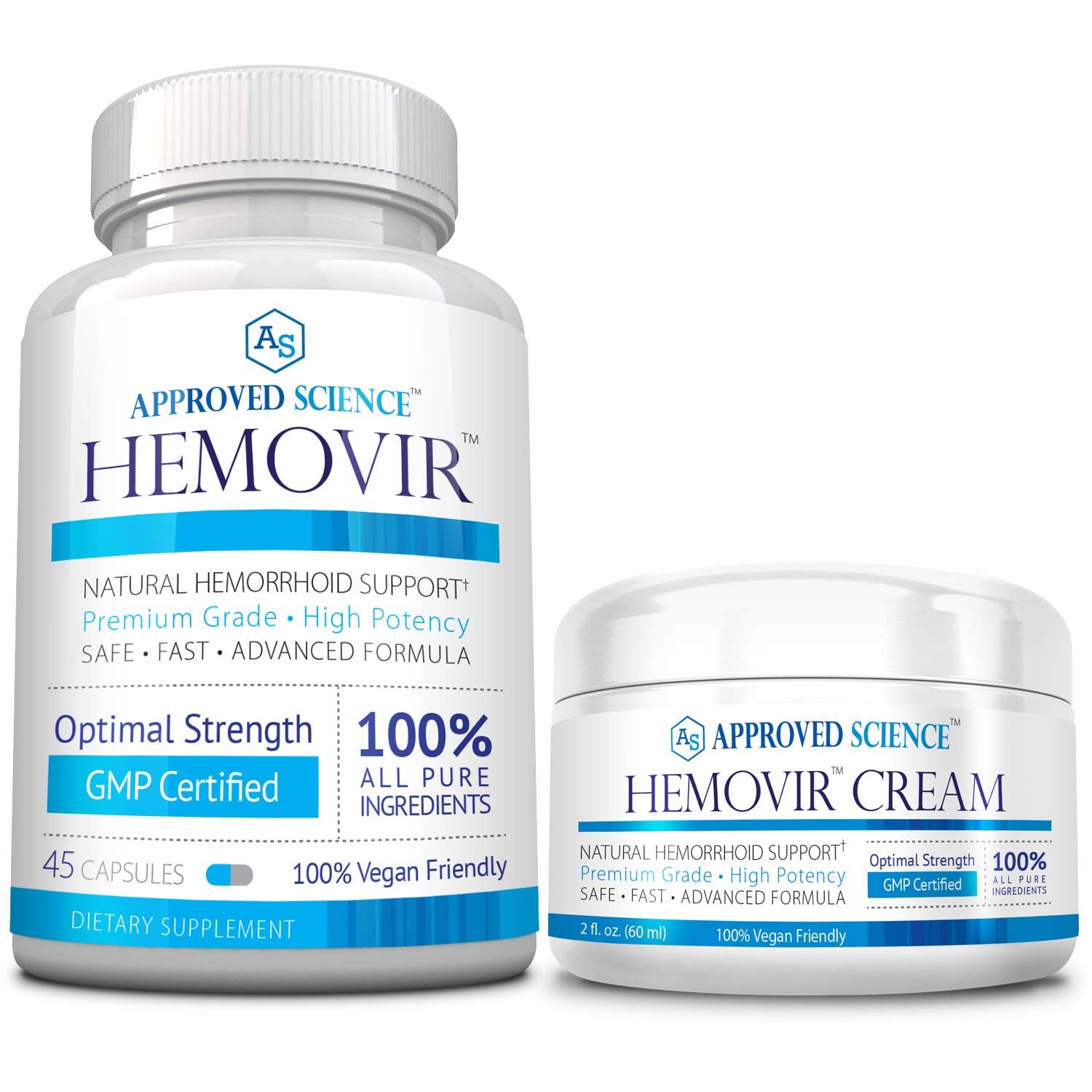 Approved Science Hemovir cream tube close-up showing soothing texture for gentle relief.