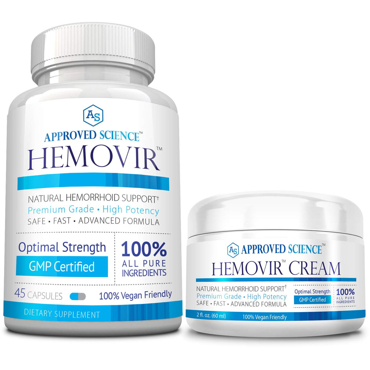 Approved Science Hemovir cream tube close-up showing soothing texture for gentle relief.