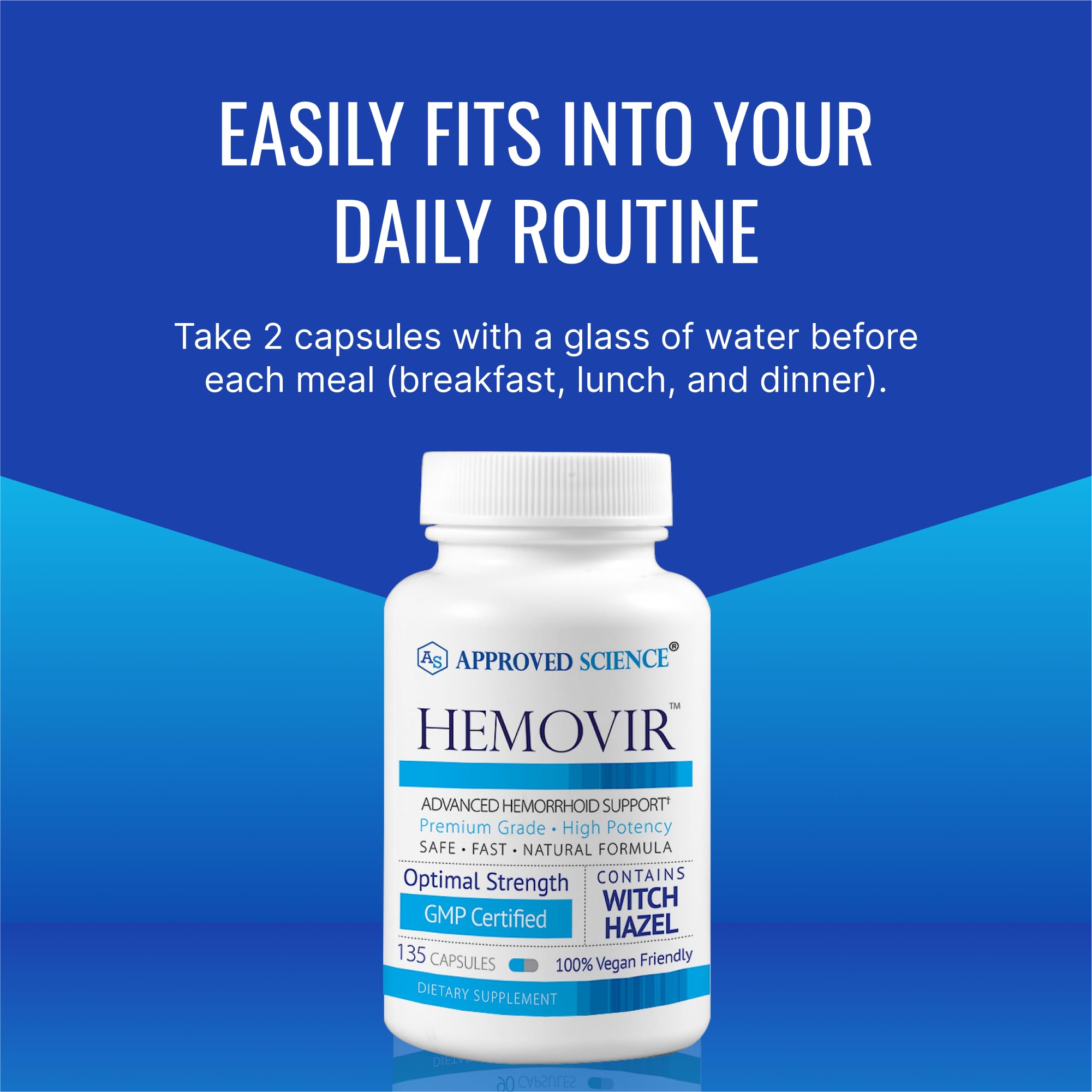 Hemovir packaging and bottle signaling USA-made quality and care