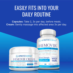 Approved Science Hemovir USA-made packaging emphasizing ethical production.