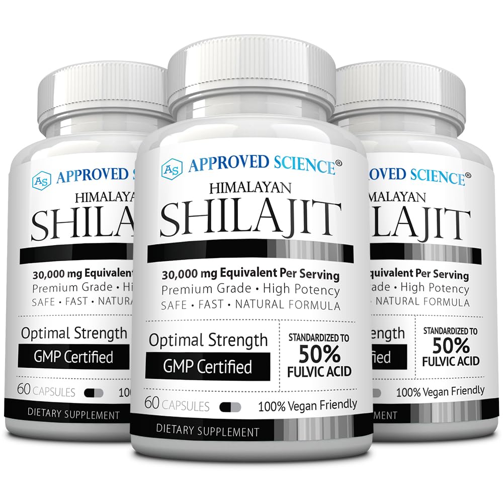 Approved Science Himalayan Shilajit bottle closeup for high potency fulvic acid support