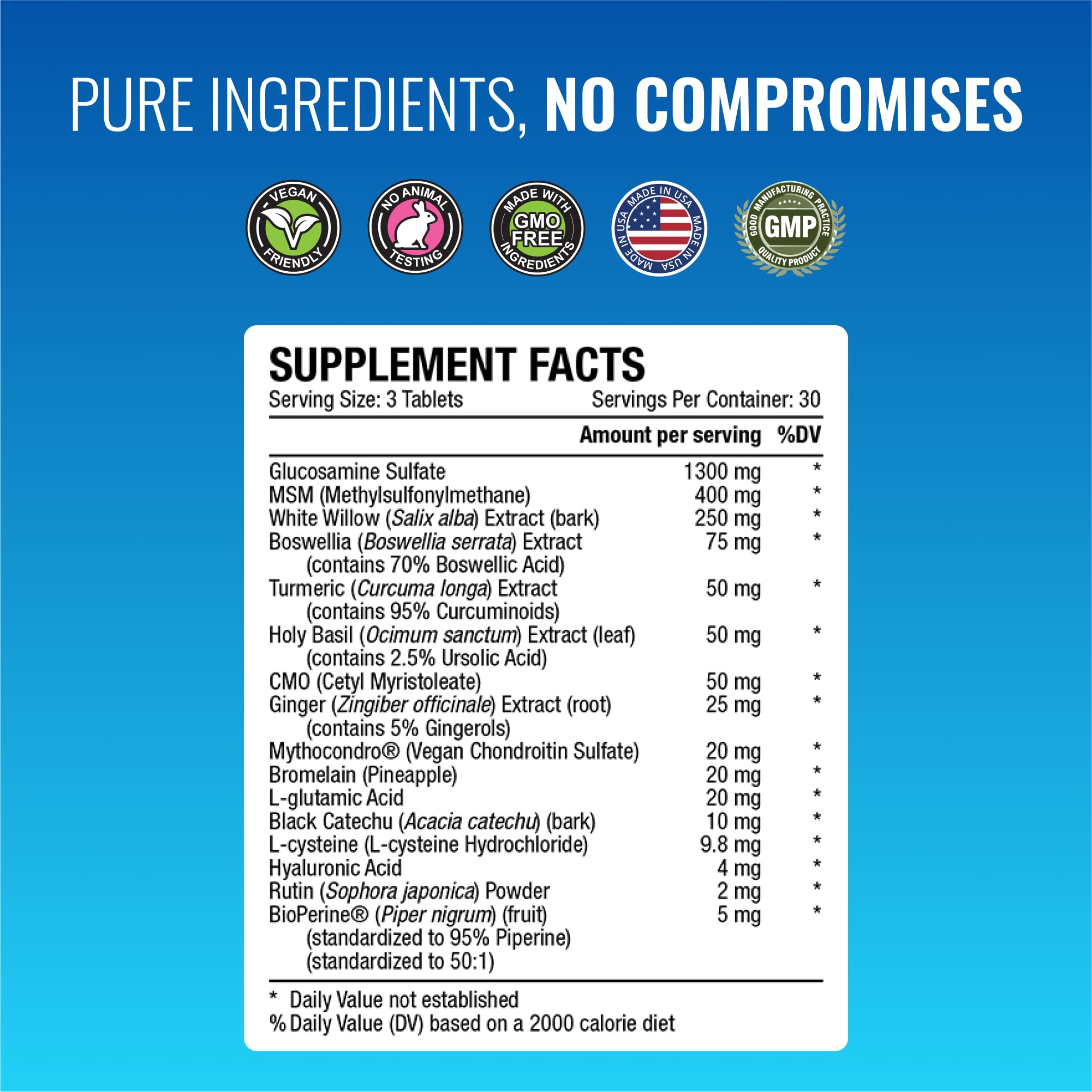 Approved Science Jointprin bottle back shows supplement facts and BioPerine