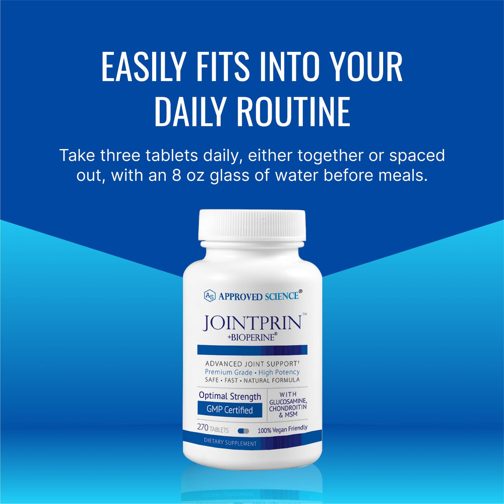 Approved Science Jointprin six-month supply indicates long-term joint wellness