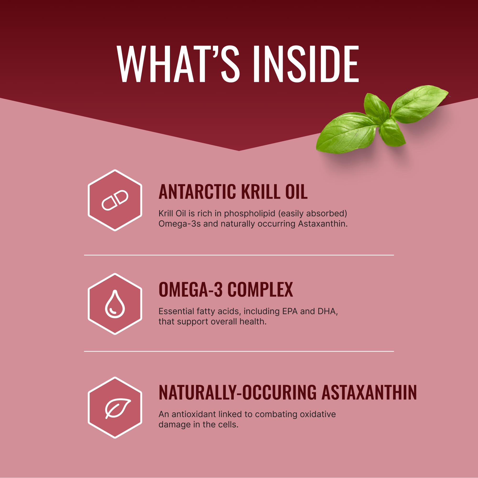 Approved Science Krill Oil softgels close-up emphasizing astaxanthin and EPA/DHA content