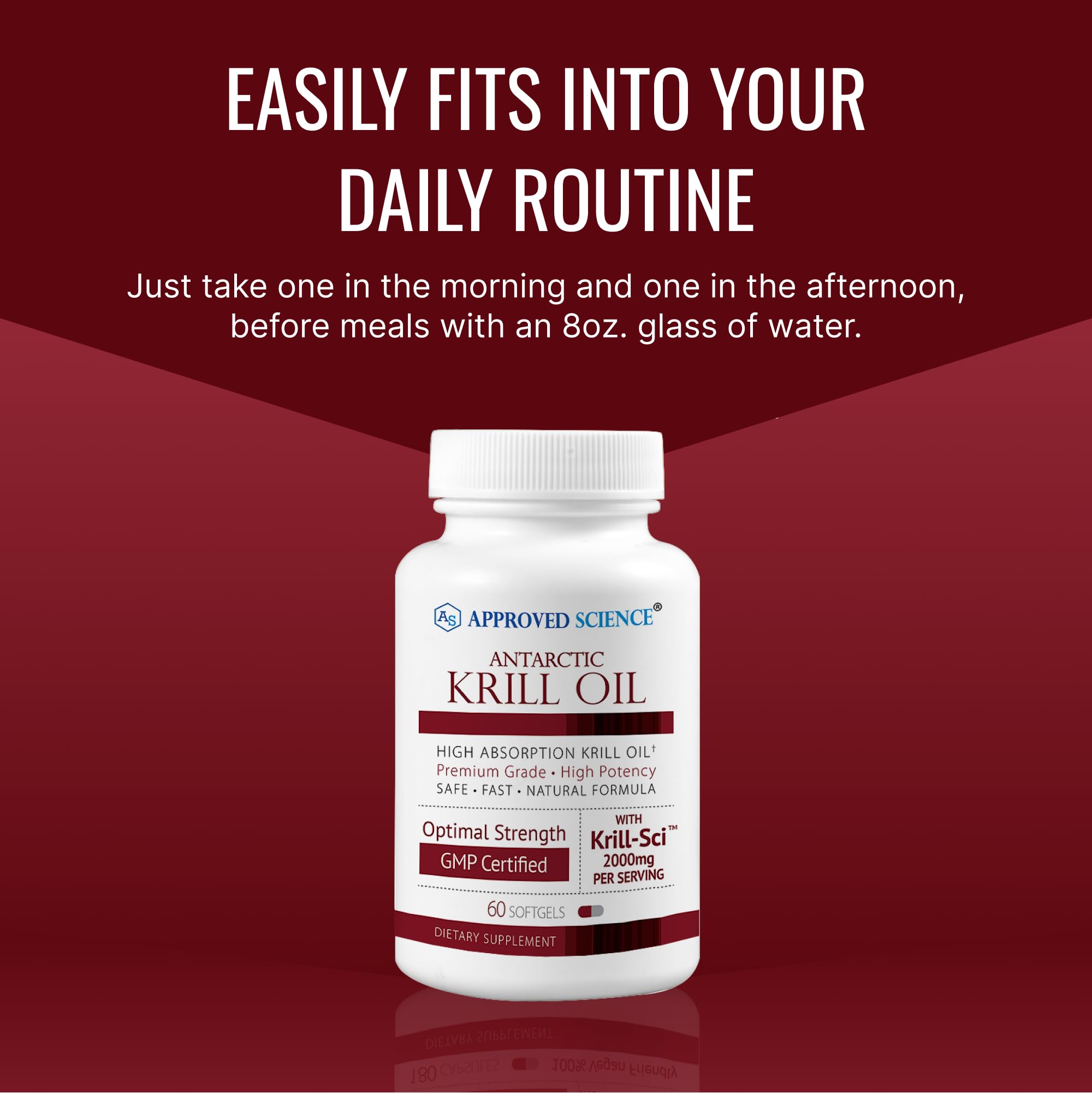 Approved Science Krill Oil US-made manufacturing label and clean ingredients