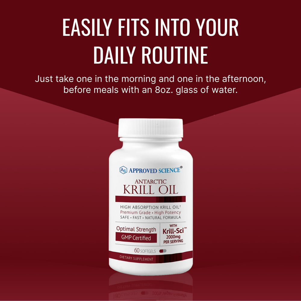 Approved Science Krill Oil US-made manufacturing label and clean ingredients