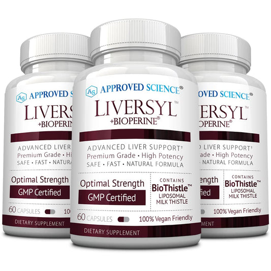Approved Science Liversyl bottle with capsules for daily liver support and digestion.