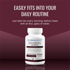 Approved Science Liversyl made in USA label highlighting quality manufacturing.