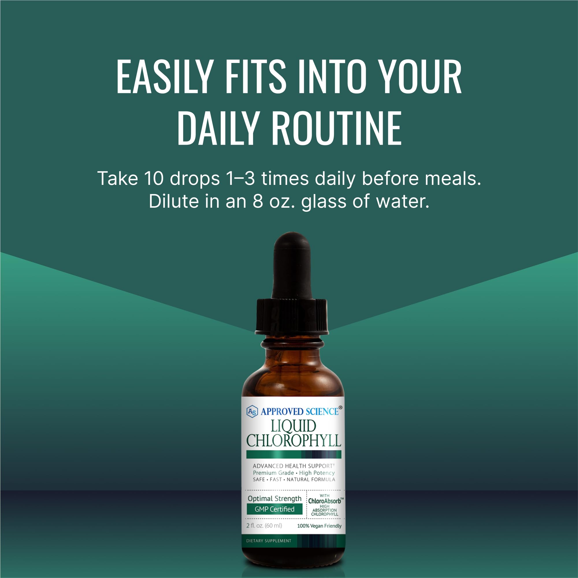Approved Science Made in USA label on bottle communicates quality.