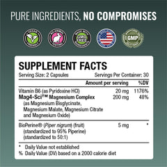 Approved Science Magnesium Complex bottle with ingredients panel emphasizing blend details.