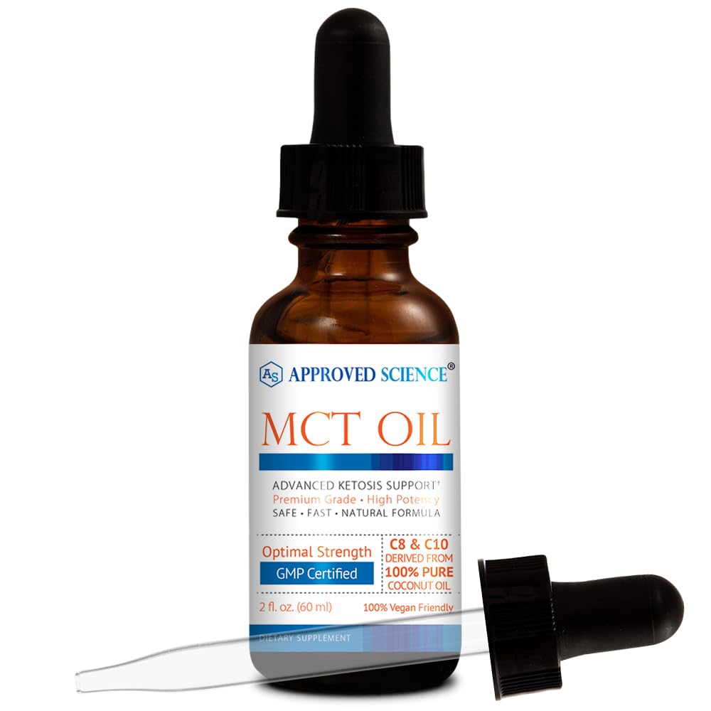 Approved Science MCT Oil bottle pour for easy daily use in coffee or smoothies.